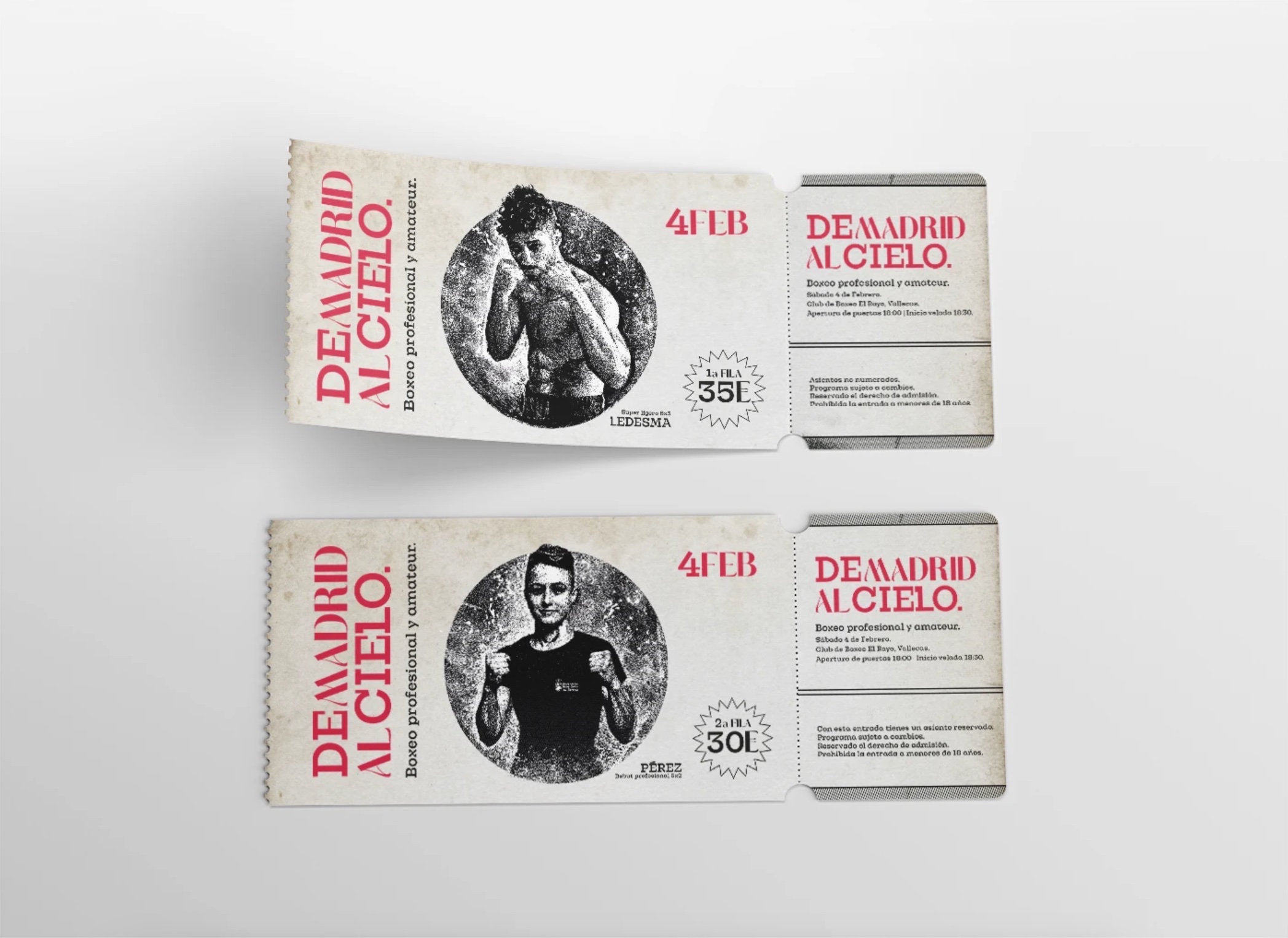 De Madrid al Cielo — diseño de las entradas de la velada